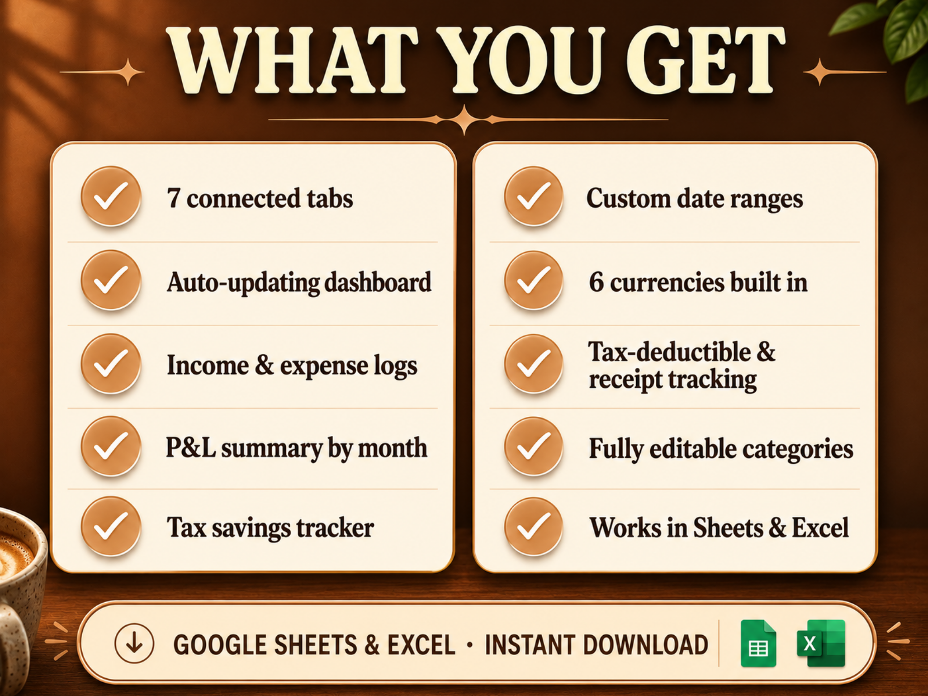 Small Business Bookkeeping Spreadsheet | Income, Expense, Profit & Tax Dashboard for Google Sheets & Excel